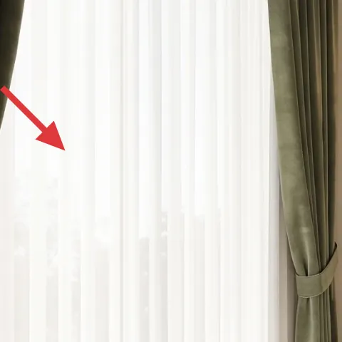 green curtain panels