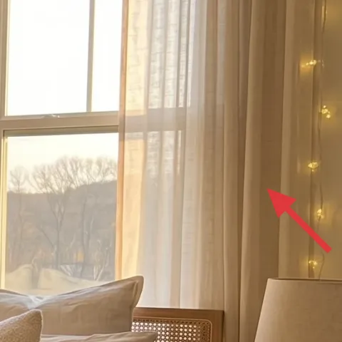 sheer beige curtains (panel pair)