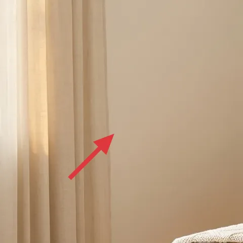 beige curtains (window) (pair)