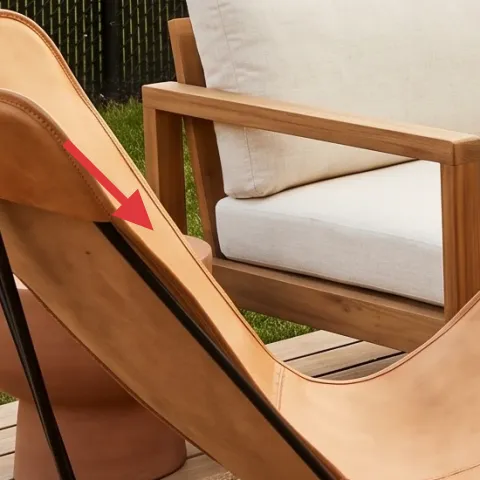 tan folding accent chair