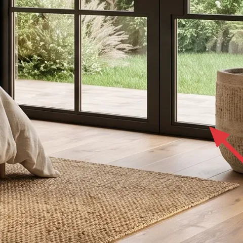 indoor plant in woven pot (floor)