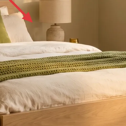 Green accent pillow