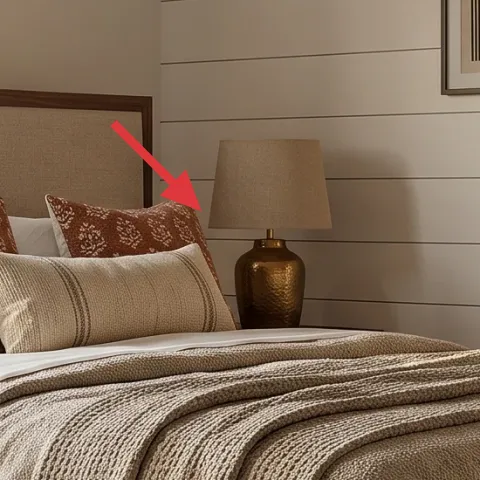 pillows on bed