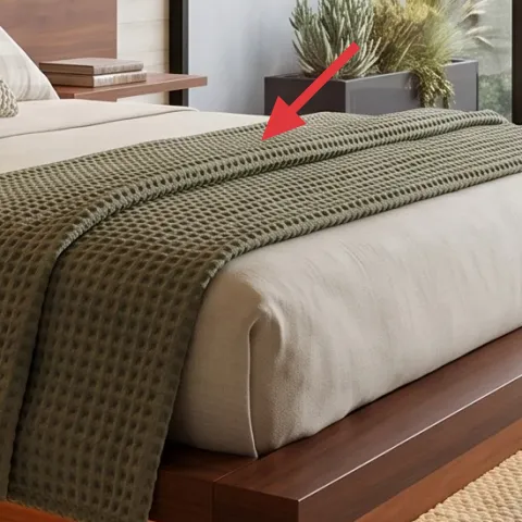cream bed sheets