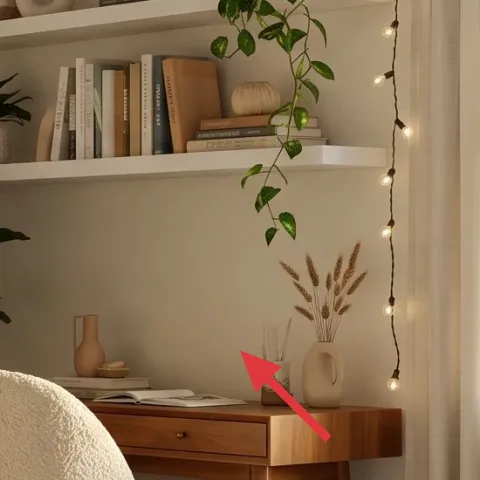 vases and ceramics on wall shelf