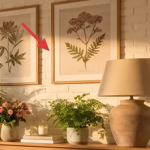 framed botanical print (DIY pressed-flower frame)