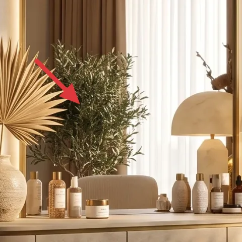 plug-in table lamp with beige shade