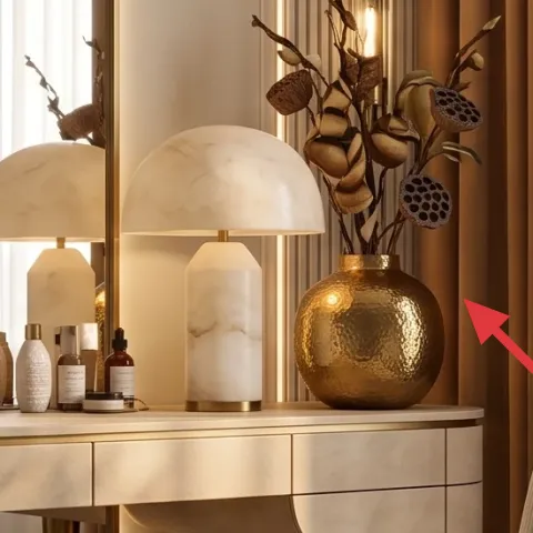 gold round decorative vase