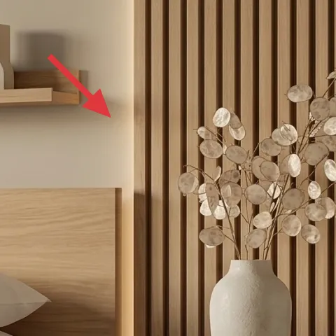 decorative bowl and bottle on shelf