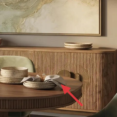 wood sideboard/buffet ribbed doors