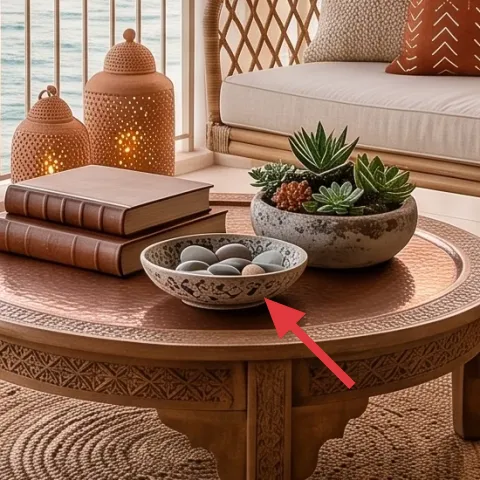 round wooden coffee table