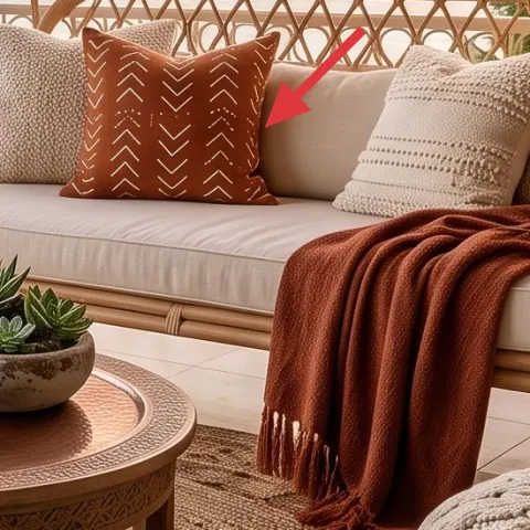 rust chevron throw pillow