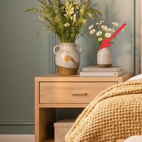small white vase with flowers