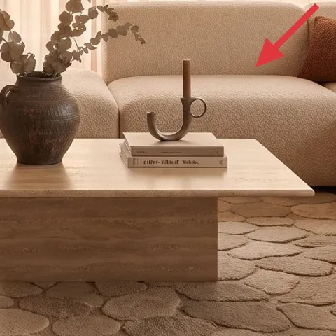 Decorative candle on coffee table