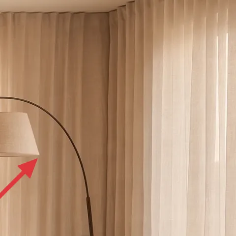 Plug-in floor lamp with beige shade