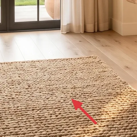 Area rug with tight loop texture (cream/beige)