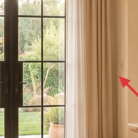 Curtain panels in off-white/cream