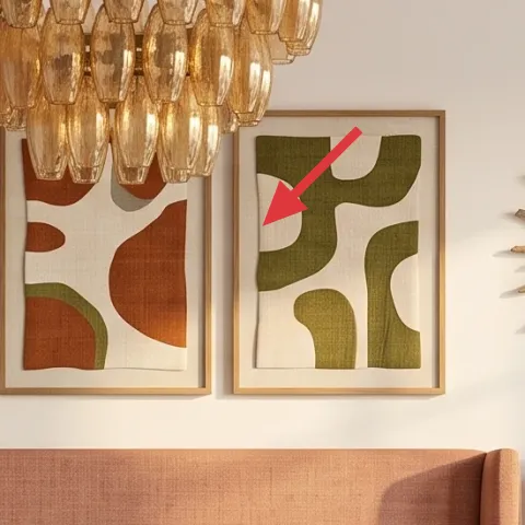 framed abstract print (center)