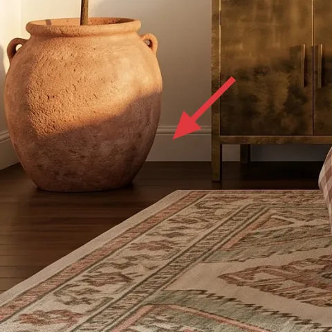 terracotta floor vase and potted plant set