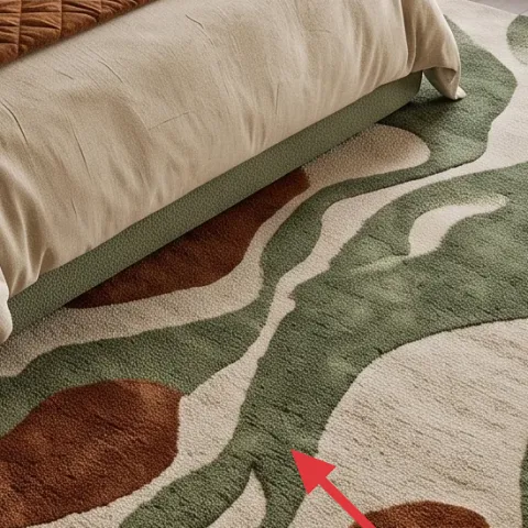 area rug 8×10 with abstract leaf pattern