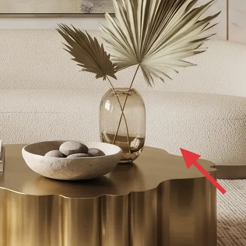 glass vase on coffee table