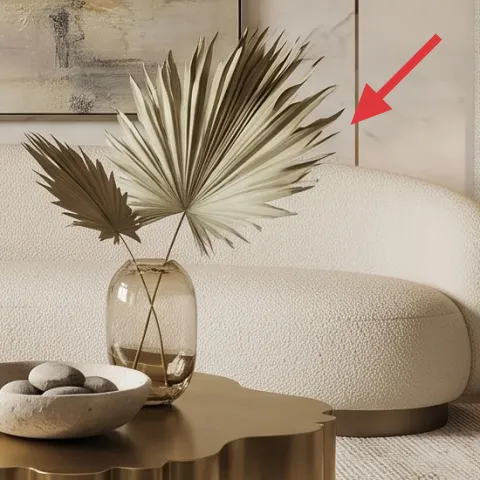 palm-like fronds in vase