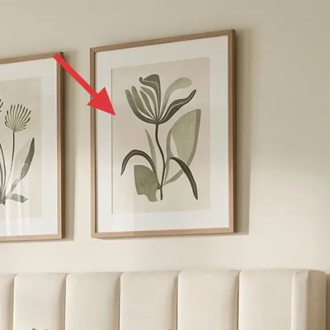 hand-painted abstract on cardstock (framed botanical look)