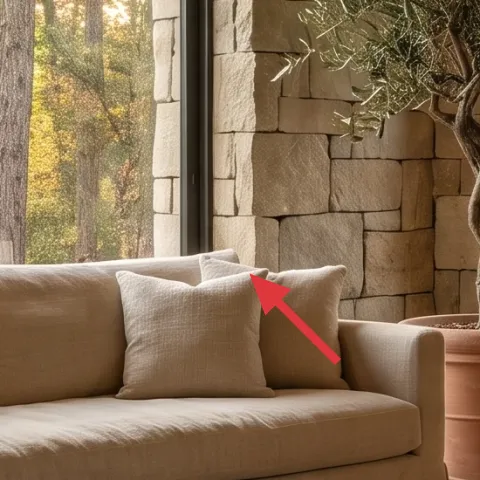 throw pillows on sofa