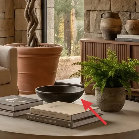stack of books on coffee table