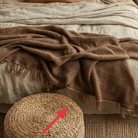 round woven ottoman