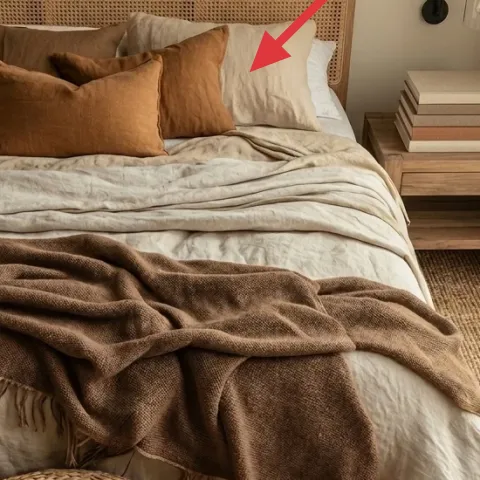 bed with upholstered headboard