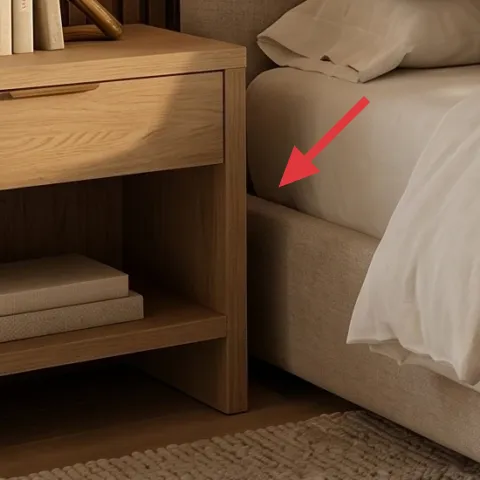 wood nightstand with open shelf