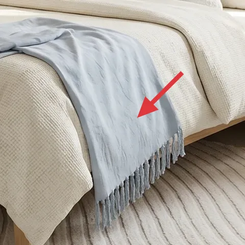 light blue throw blanket
