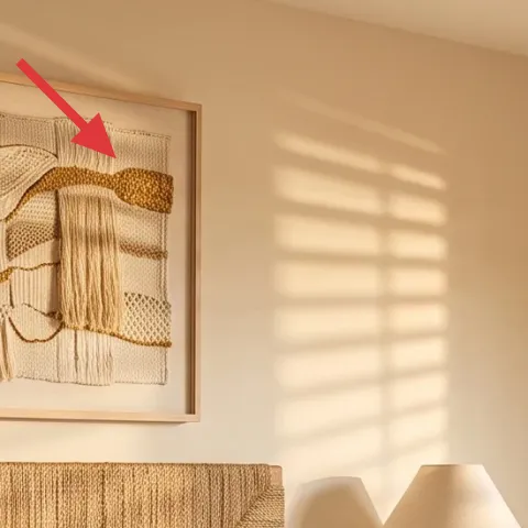 Framed wall art above bed