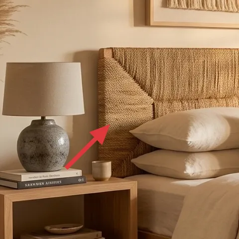 Table lamp on nightstand