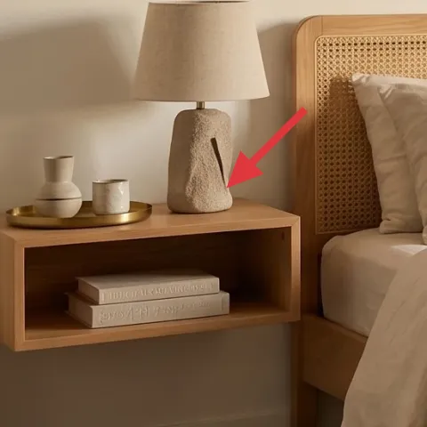 wood nightstand (left)