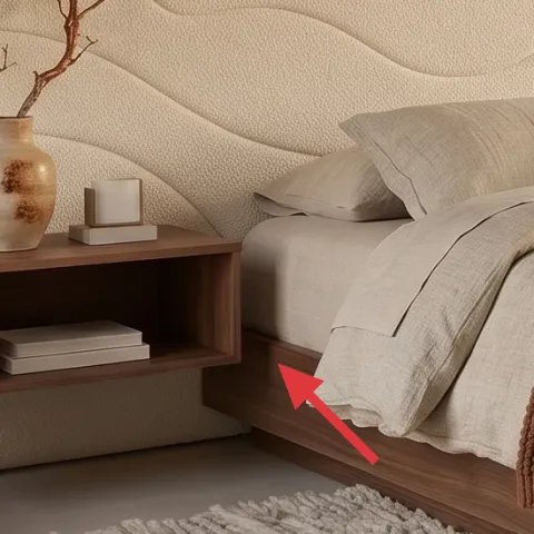 wood nightstand with open shelf