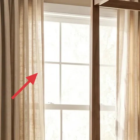 beige curtain panels