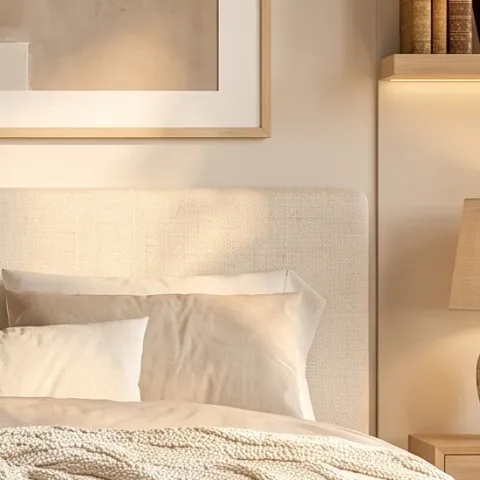 fabric-shade table lamps (pair)