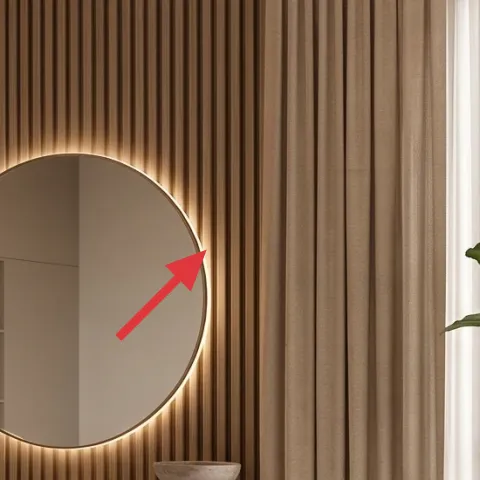 round wall mirror (lit edge effect)