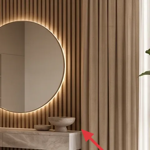 wood console table under mirror